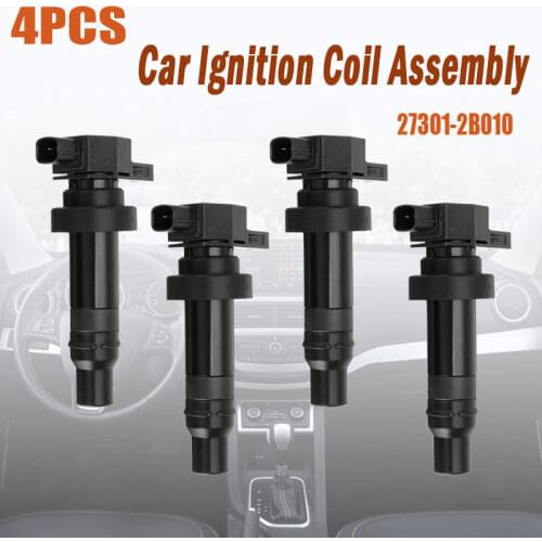 4PCS 27301-2B010 Car Ignition Coil Assembly For Kia Motor 10-11Soul 1.6L For Hyundai 273012B010 Accent I20 I30
