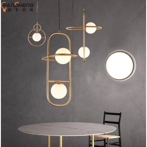 Post Modern Creative Chandelier Individual Industrial Style Bar Circle Ball Art Northern European Restaurant Chandelier