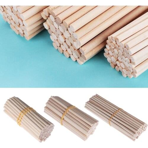 50pcs Pine Round Wooden Rods Counting Sticks Premium Wooden Dowel for DIY Crafts Building Model Woodworking Educational Toys