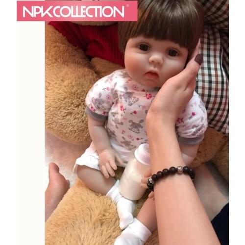 55cm Silicone Reborn Baby Doll Toy Realistic Vinyl Princess Toddler Bebe Doll Child Birthday Gift Girl Babies Boneca Brinquedo