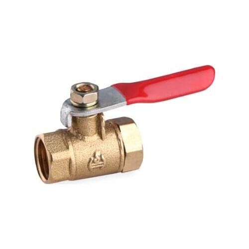 1/8" 1/4" 3/8" 1/2" Female To Female Brass Ball Valve With Red Handle For Water Oil Air Gas Fuel Line Shutoff Pipe Fittings
