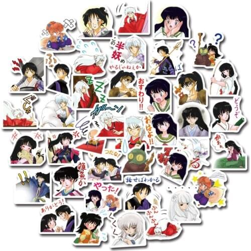 50pcs/set Anime Inuyasha Stickers Laptop Skateboard Luggage Car Styling Bicycle Graffiti Decals Waterproof Stickers