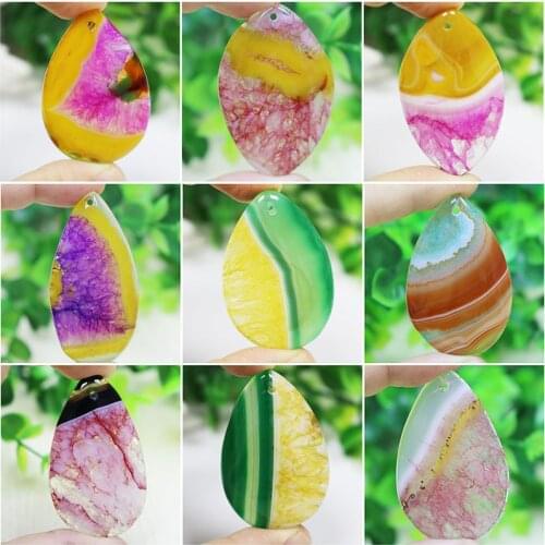 Natural Stone Rainbow Druzy Geode Crystal Agates Multiple Size&Shape Pendant Stone Bead For Jewelry Making 1Pcs