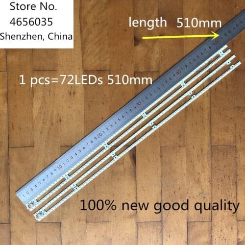New kit 2 Pieces/lot LED strip BN64-01644A 2011SVS46-5K6K-LEFT RIGHT for UA46D5000PR LTJ460HW03-H 72LEDs 510MM