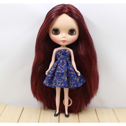 Nude Blyth Doll Mixed hair without bang black red
