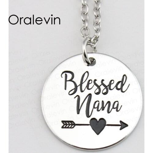BLESSED NANA Pendant Charms Necklace Gift Jewelry 10Pcs/Lot #LN530