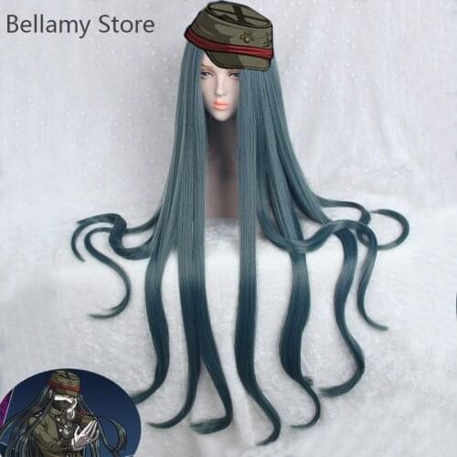 Games Danganronpa V3 Killing Harmony Long Seaweed green Heat Resistant Cosplay Costume hairwear Wig+Wig Cap