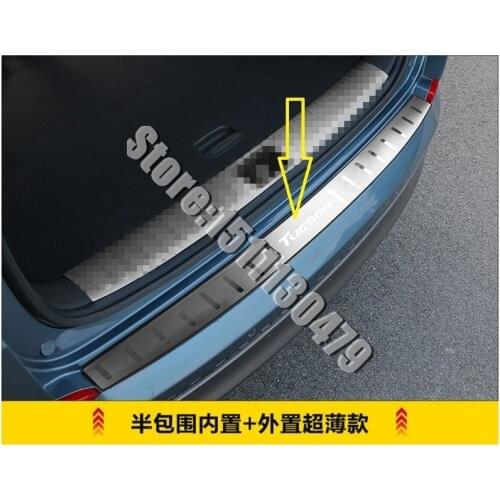 For 2015-2018 Hyundai Tucson rear styling stainless steel Rear Bumper Protector Sill Trunk Rear guard Tread Plate Car styling