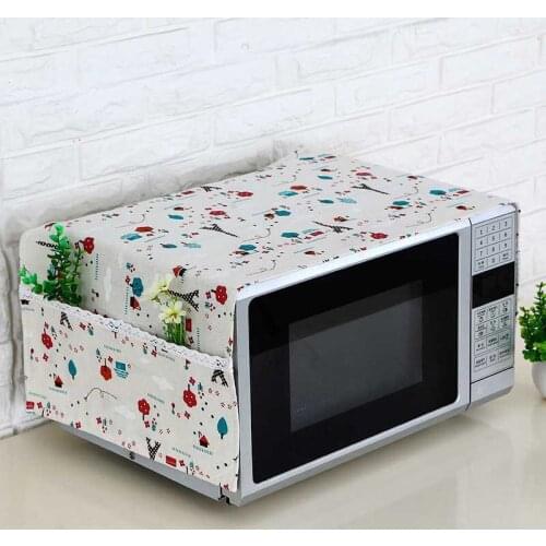 35*95cm Microwave Oven Dustproof Cover With Pockets Cloth Microwaves Protector Covers D1