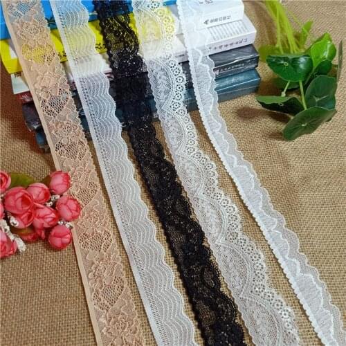 S1397 Width 2-3.5cm stretch Elastic and Colorful Nylon Spandex lace fabric trim for dress pants skirt decoration accessories