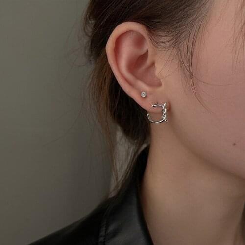 KISSLOVE Fashion Korean Metal Stud Earrings For Women Trendy Simple Knot Twist Statement Earrings Party Jewelry Gifts