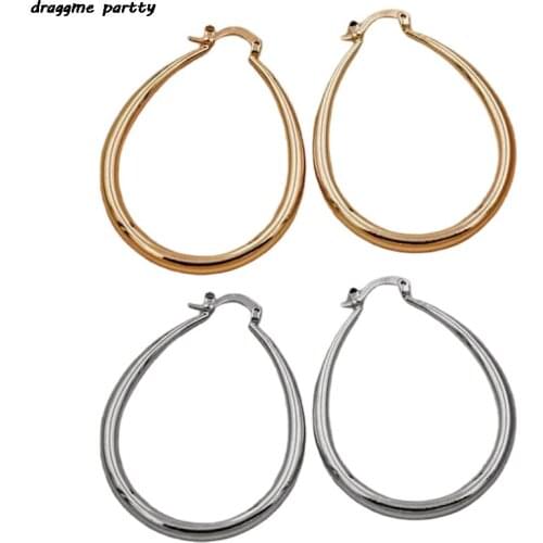 Small Big Circle Women Hoop Earrings Exaggerated Hoop Ear Loop Smooth Ring Round Earring Jewelry Gift