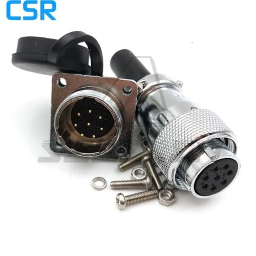WF20 series Waterproof Connector 8 pin Male Socket and Female Plug , 8 pin power Panel Mount Connector IP67