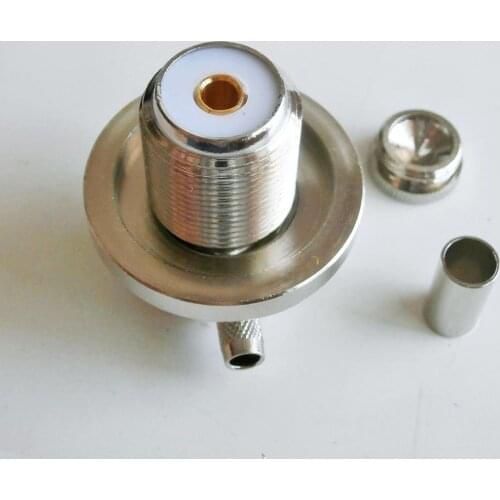 Connector PL259 SO239 UHF Female Right Angle 90 Degree Bulkhead Panel Nut Crimp For RG58 RG142 RG223 RG400 LMR195 Cable