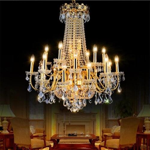 Modern Led Chandelier Luxury Chrome Large K9 Gold Crystal Chandeliers Lighting Lustre Cristal Upscale Lustre Living Room Lobby