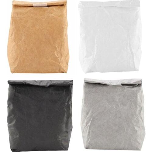 Lunch Bag Waterproof Insulated Lunch Box Storage Outdoor Picnic Kraft Paper Bag for Kids Women Men