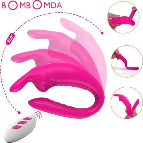 Wireless Vibrator Adult Toys For Couples USB Rechargeable Dildo G Spot U Silicone Stimulator Double Vibrators Sex Toys For Woman