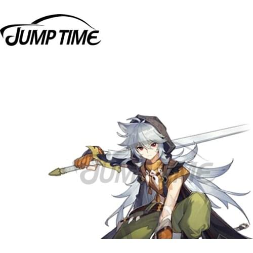 Jump Time 13 x 7.8cm For Razor Peeker Genshin Impact Fine Decal Waterproof DIY Windows Decals Car Accessories Anime Car Stickers