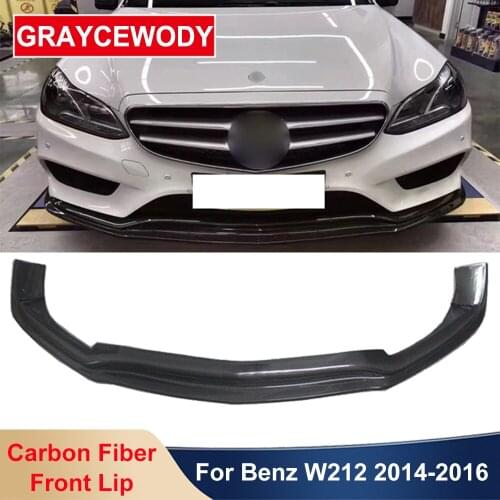W212 FD Style Real Carbon Fiber Front Shovel Bumper Lip Spoiler Diffuser For Benz E200 E260 E300 Sporty Model 4 Doors 2014-2016