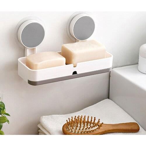Soap Drain Box Multifunctional Shelf Free Perforation Non-marking Sticker Hanging Soap Drain Rack for Bathroom Soap Box Tool