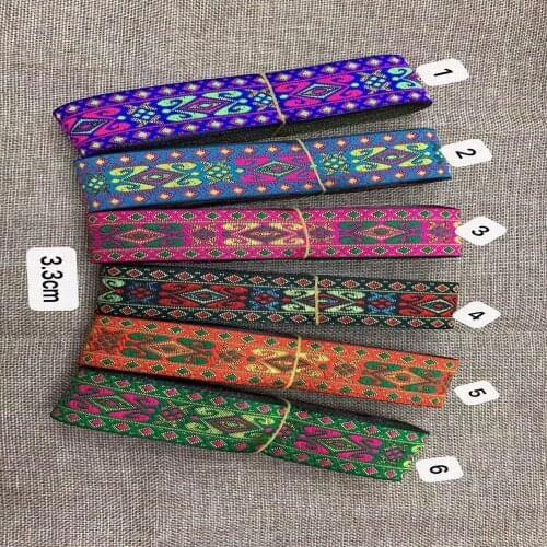 3.3cm ethnic style folk style nation style jacquard ribbon,jacquard webbing,garment ribbon,shoes ribbon,bag ribbon,QC0707M