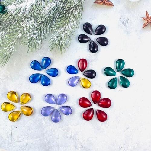 10 PCS Pure Color Smooth Teardrop Crystal Chandelier Accessory Prismatic Chandelier DIY Necklace Jewelry Decor Bead Accessory