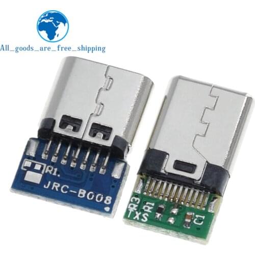 10pcs USB 3.1 Type-C Connector 12 24 Pins Female/Male Socket Receptacle Adapter to Solder Wire & Cable 24 Pins Support PCB Board