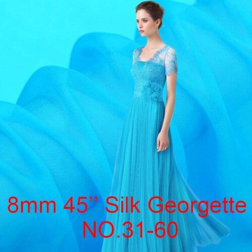 100% pure silk georgette fabric 8mm 114cm 45"width solid color for dress, shirt