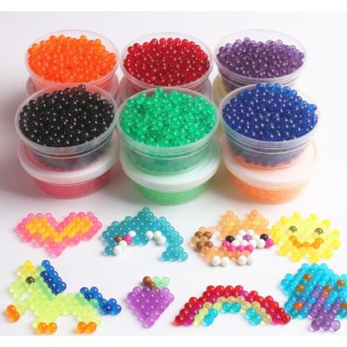 12 Colors Crystal Water Spray Beads Educational Toys for Children Speelgoed 3D Puzzle Toys Transparent Hama Bead 100PCS/Bag