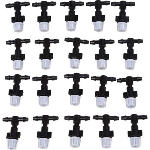 20pcs/set Garden Irrigation Fog Sprinkler Nozzle with Tee Misting Water Sprayer Kits 0.7-0.9m Spray Radius for Garden Greenhouse