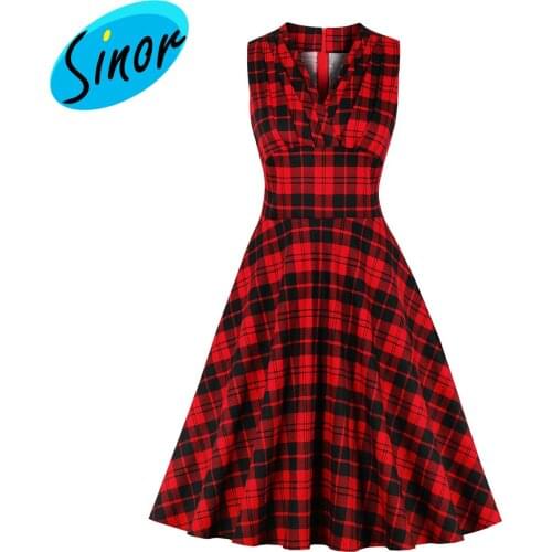 2021 Summer plaid temperament dress vintage womens dress 2181 banquet dress