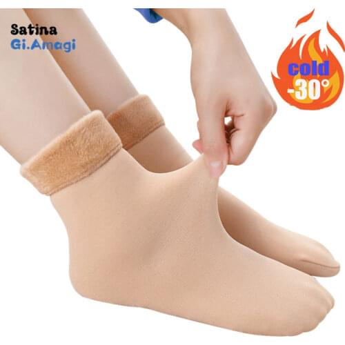 1Pairs Fur Socks Winter Warm Women Thicken Thermal Wool Cashmere Snow Seamless Velvet Boots Floor Sleeping for Mens