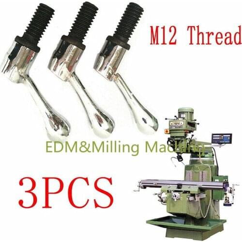 3pcs Bridgeport Metal Part Head Milling Machine Table Lock Bolt Handle M12 Thread For CNC Lathe Grinder