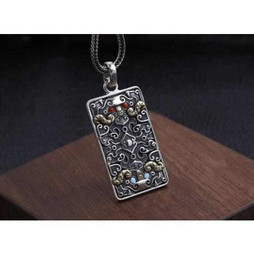 925 Sterling Silver lucky cloud men pendant charm jewelry A4240