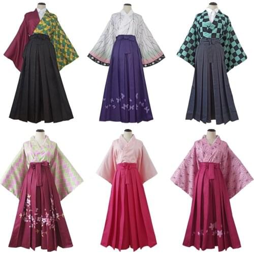 Demon Slayer Cosplay Costume Kamado Tanjirou Tomioka Giyuu Kanroji Mitsuri Kimono Uniform Halloween Carnival Party Dress Up