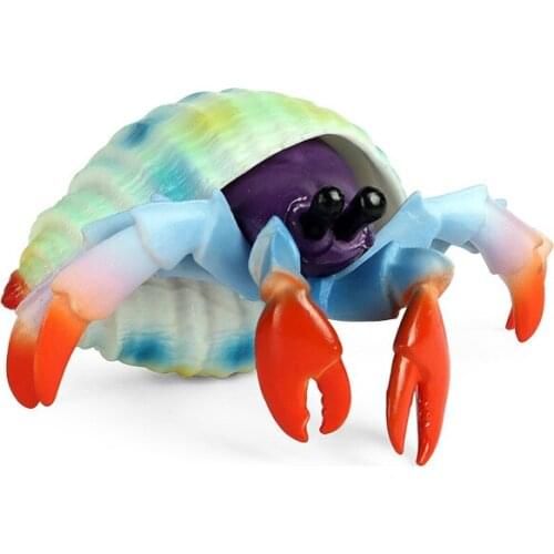 Children simulation solid marine life model plastic underwater animal hermit crab marine crab toy hand-made decoration