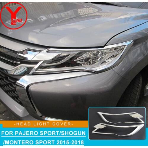 Head light cover For MITSUBISHI PAJERO SPORT montero sport 2016 2017 2018 chrome car accessories For Shogun pajero sport YCSUNZ
