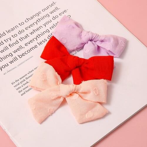 Fashion Girls Bows Cotton Fabric Hair Clips School Girls Hand Tie Knot Hair Barrettes Children Hair Accessories