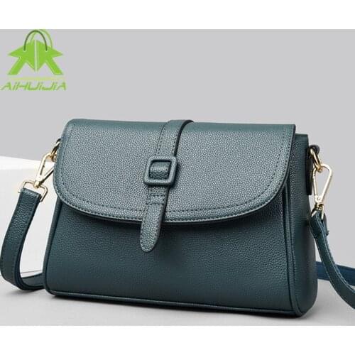 Fashion Womens All-match Solid Color Shoulder Bags Luxury Design Messenger Bag 2021 New High Quality Pu Leather Women Handbag