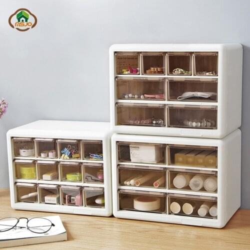 MSJO Storage Box 6/8/12 Grids for Desktop Plastic Organizer Box Makeup Organizer Jewelry Case Home Sundries Drawer Storage Box