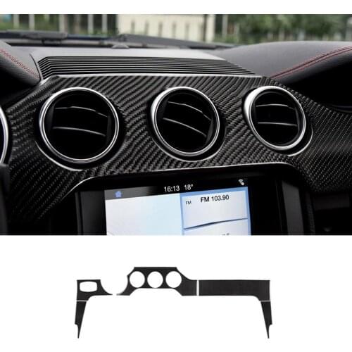 Fit For Ford Mustang Accessories 2015 - 2019 Carbon Fiber Car Dashboard Instrument Airspeed Panel Sticker Interior Trim