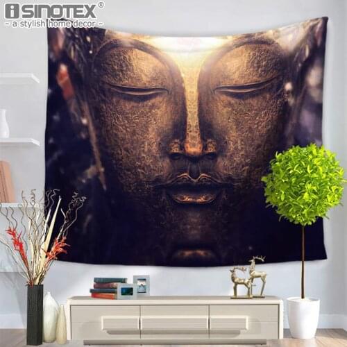 Polyester Wall Hanging Printed Tapestry Buddha Statue Yoga Mat Woven Plain Blanket Beach Towel Tablecloth Bedspread