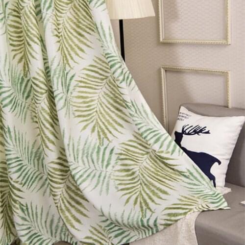 Refreshing Simplicity Printing Shading Big Leaf Printing Modern Home Decoration Curtains for Living Room Bedroom Dining Room