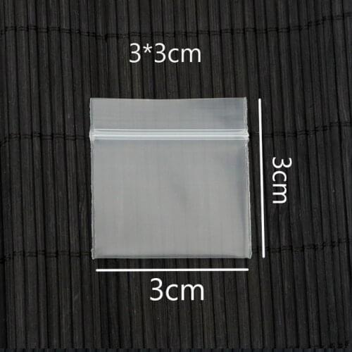 100pcs 3x3cm Zipper Lock Packing Package Pouches Self Seal Small Size Clear Resealable Ziplock Plastic Retail Packaging Bags