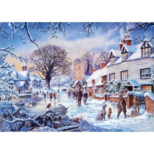 Landscape diamond painting christmas snow rhinestone embroidery picture puzzle animals diamond art drawing wall sticker decor