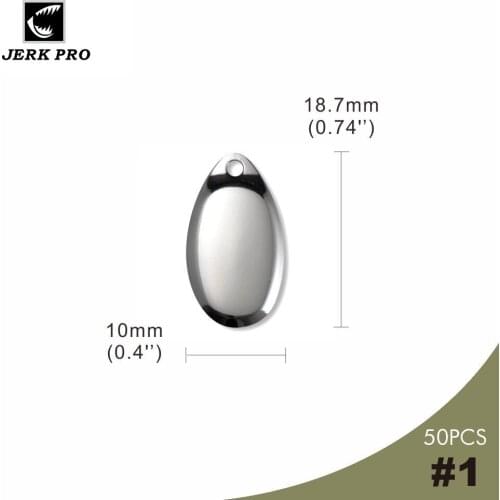 JERK PRO 50PCS Size 1 Steel French Spinner Blades Nickel Plated Fishing Lure Components Angler’s Tackle Craft