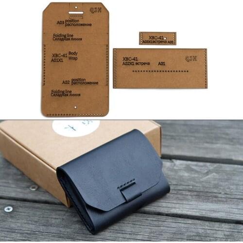 Business Card Making Template DIY Leather Wallet Layout Kraft Paper Pattern Handmade Sewing Stencil Cardboard Tool