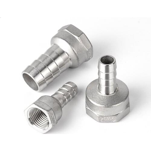 Stainless Steel Female BSP 3/4" Thread Pipe Fitting Barb Hose Tail Connector 20mm to 25mm Tools Accessory
