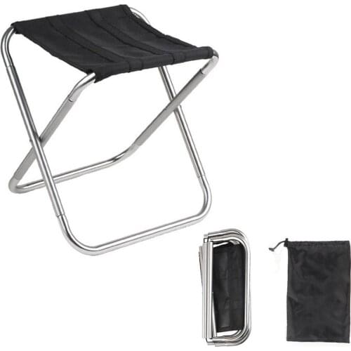 Camping Stool Folding Camp Chair With Storage Bag Aluminum Fishing Chair Lightweight Portable Easy To Carry Outdoor Furniture