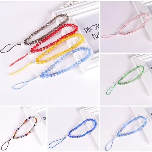 Universal Phone Charm Strap Fashion Crystal Beads Lanyard For Mobile Phone Bling Keychain Hand Wrist Strap Rope Cord